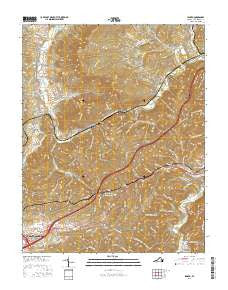 Ironto Virginia Current topographic map, 1:24000 scale, 7.5 X 7.5 Minute, Year 2016