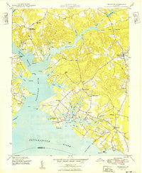 Irvington Virginia Historical topographic map, 1:24000 scale, 7.5 X 7.5 Minute, Year 1949
