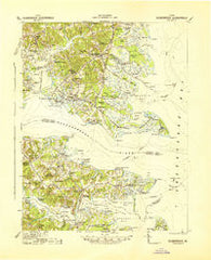 Kilmarnock Virginia Historical topographic map, 1:62500 scale, 15 X 15 Minute, Year 1942