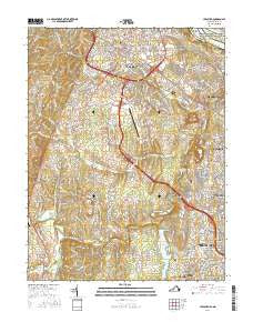 Leesburg Virginia Current topographic map, 1:24000 scale, 7.5 X 7.5 Minute, Year 2016