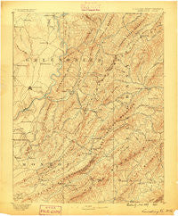 Lewisburg West Virginia Historical topographic map, 1:125000 scale, 30 X 30 Minute, Year 1887