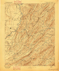 Lewisburg West Virginia Historical topographic map, 1:125000 scale, 30 X 30 Minute, Year 1891