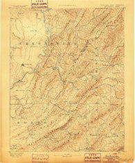 Lewisburg West Virginia Historical topographic map, 1:125000 scale, 30 X 30 Minute, Year 1891