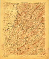 Lewisburg West Virginia Historical topographic map, 1:125000 scale, 30 X 30 Minute, Year 1891