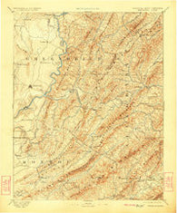 Lewisburg West Virginia Historical topographic map, 1:125000 scale, 30 X 30 Minute, Year 1891