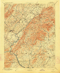 Lexington Virginia Historical topographic map, 1:125000 scale, 30 X 30 Minute, Year 1894