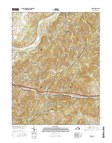 Linden Virginia Current topographic map, 1:24000 scale, 7.5 X 7.5 Minute, Year 2016