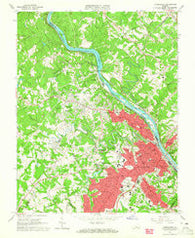 Lynchburg Virginia Historical topographic map, 1:24000 scale, 7.5 X 7.5 Minute, Year 1963