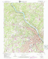 Lynchburg Virginia Historical topographic map, 1:24000 scale, 7.5 X 7.5 Minute, Year 1963
