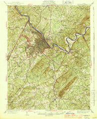 Lynchburg Virginia Historical topographic map, 1:62500 scale, 15 X 15 Minute, Year 1944
