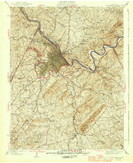 Lynchburg Virginia Historical topographic map, 1:62500 scale, 15 X 15 Minute, Year 1944
