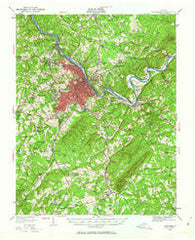 Lynchburg Virginia Historical topographic map, 1:62500 scale, 15 X 15 Minute, Year 1950