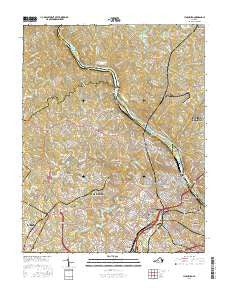 Lynchburg Virginia Current topographic map, 1:24000 scale, 7.5 X 7.5 Minute, Year 2016