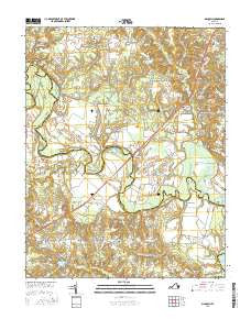 Manquin Virginia Current topographic map, 1:24000 scale, 7.5 X 7.5 Minute, Year 2016