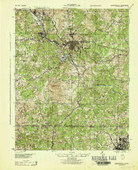 Martinsville Virginia Historical topographic map, 1:62500 scale, 15 X 15 Minute, Year 1944