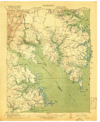 Mathews Virginia Historical topographic map, 1:62500 scale, 15 X 15 Minute, Year 1917
