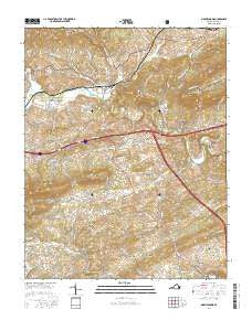 Max Meadows Virginia Current topographic map, 1:24000 scale, 7.5 X 7.5 Minute, Year 2016
