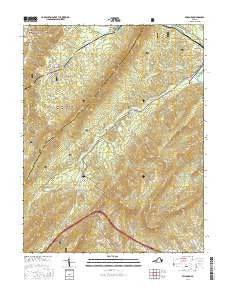 Millboro Virginia Current topographic map, 1:24000 scale, 7.5 X 7.5 Minute, Year 2016