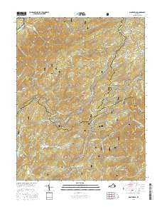Montebello Virginia Current topographic map, 1:24000 scale, 7.5 X 7.5 Minute, Year 2016