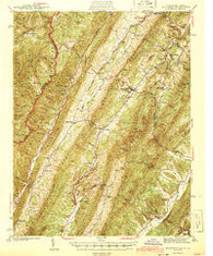Monterey Virginia Historical topographic map, 1:62500 scale, 15 X 15 Minute, Year 1944