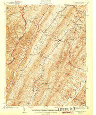 Monterey Virginia Historical topographic map, 1:62500 scale, 15 X 15 Minute, Year 1944