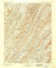 Monterey Virginia Historical topographic map, 1:125000 scale, 30 X 30 Minute, Year 1901