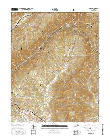 Montvale Virginia Current topographic map, 1:24000 scale, 7.5 X 7.5 Minute, Year 2016