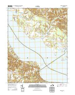 Morattico Virginia Historical topographic map, 1:24000 scale, 7.5 X 7.5 Minute, Year 2014