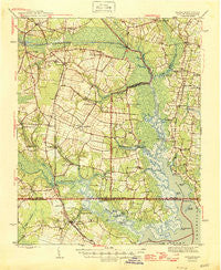 Moyock North Carolina Historical topographic map, 1:62500 scale, 15 X 15 Minute, Year 1946