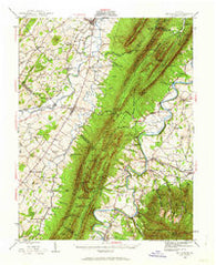 Mt. Jackson Virginia Historical topographic map, 1:62500 scale, 15 X 15 Minute, Year 1942