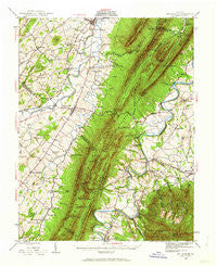 Mt. Jackson Virginia Historical topographic map, 1:62500 scale, 15 X 15 Minute, Year 1942