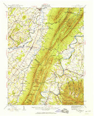 Mt Jackson Virginia Historical topographic map, 1:62500 scale, 15 X 15 Minute, Year 1942