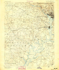 Mt. Vernon Virginia Historical topographic map, 1:125000 scale, 30 X 30 Minute, Year 1891