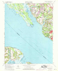 Mulberry Island Virginia Historical topographic map, 1:24000 scale, 7.5 X 7.5 Minute, Year 1965