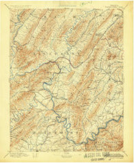 Natural Bridge Virginia Historical topographic map, 1:62500 scale, 15 X 15 Minute, Year 1894