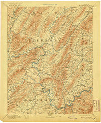 Natural Bridge Virginia Historical topographic map, 1:125000 scale, 30 X 30 Minute, Year 1894