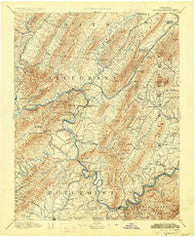 Natural Bridge Virginia Historical topographic map, 1:125000 scale, 30 X 30 Minute, Year 1894