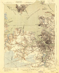 Newport News Virginia Historical topographic map, 1:62500 scale, 15 X 15 Minute, Year 1921