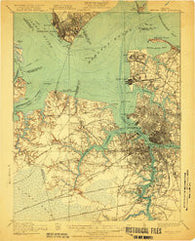 Newport News Virginia Historical topographic map, 1:62500 scale, 15 X 15 Minute, Year 1921