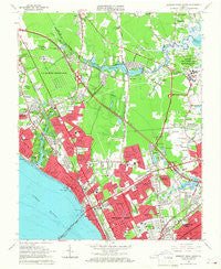 Newport News North Virginia Historical topographic map, 1:24000 scale, 7.5 X 7.5 Minute, Year 1965