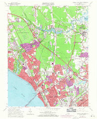 Newport News North Virginia Historical topographic map, 1:24000 scale, 7.5 X 7.5 Minute, Year 1965