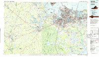 Norfolk Virginia Historical topographic map, 1:100000 scale, 30 X 60 Minute, Year 1985