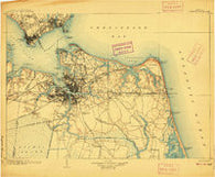 Norfolk Virginia Historical topographic map, 1:125000 scale, 30 X 30 Minute, Year 1907