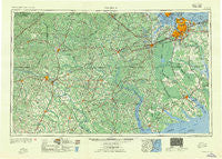Norfolk Virginia Historical topographic map, 1:250000 scale, 1 X 2 Degree, Year 1953