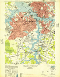 Norfolk South Virginia Historical topographic map, 1:24000 scale, 7.5 X 7.5 Minute, Year 1948