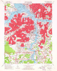 Norfolk South Virginia Historical topographic map, 1:24000 scale, 7.5 X 7.5 Minute, Year 1965