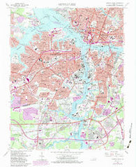 Norfolk South Virginia Historical topographic map, 1:24000 scale, 7.5 X 7.5 Minute, Year 1965
