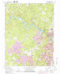 Occoquan Virginia Historical topographic map, 1:24000 scale, 7.5 X 7.5 Minute, Year 1966