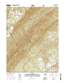Oriskany Virginia Current topographic map, 1:24000 scale, 7.5 X 7.5 Minute, Year 2016