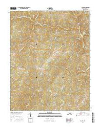 Palmyra Virginia Current topographic map, 1:24000 scale, 7.5 X 7.5 Minute, Year 2016